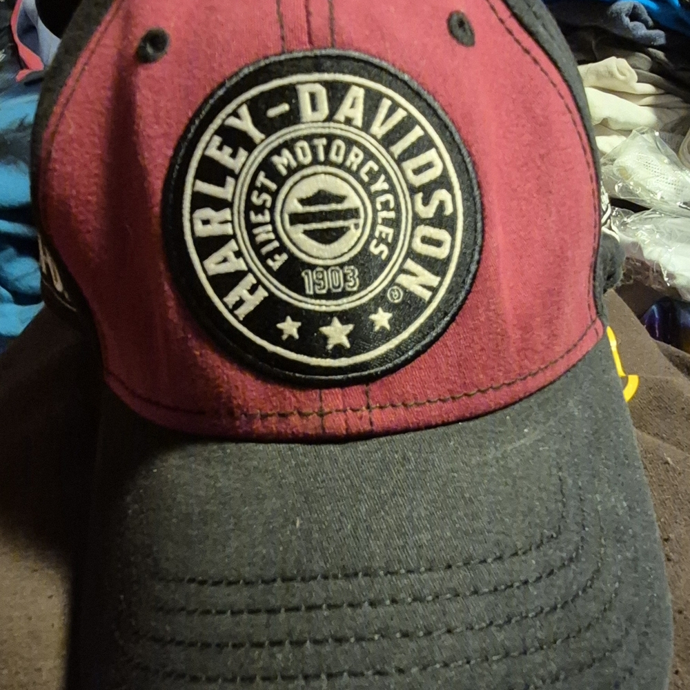 Harley-Davidson Two-Tone Red and Black Hat